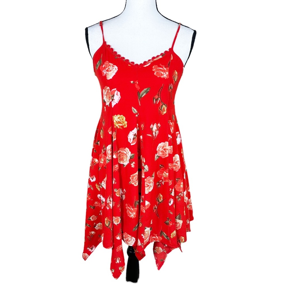 Altar’d State Red Rose Floral Dress - Picture 1 of 7
